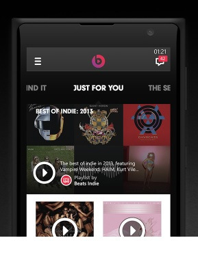 Beats Music app on 24th Jan. UI sneak peek on a Lumia 1020.