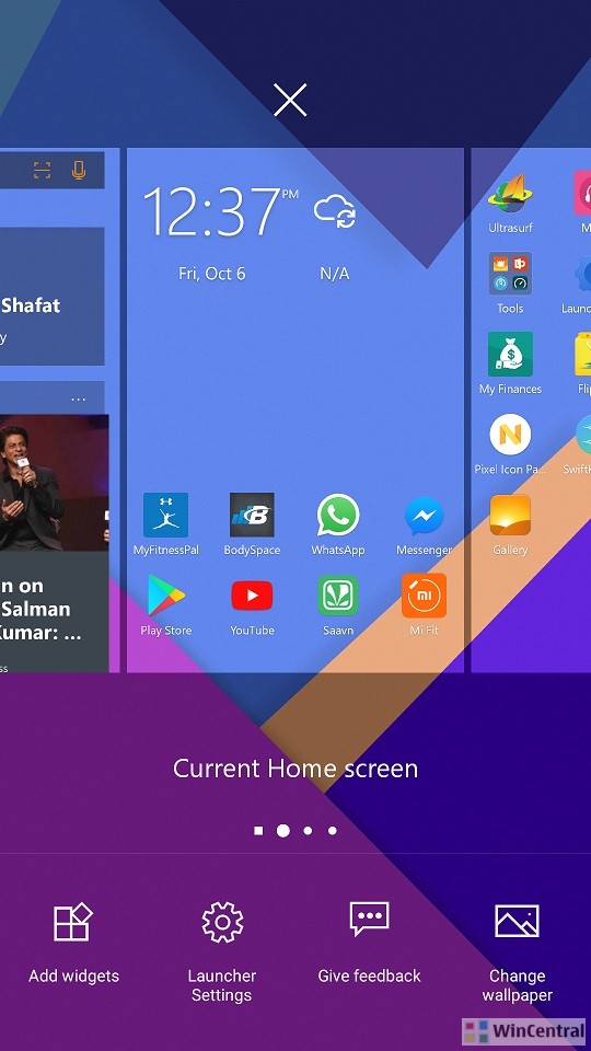 Microsoft Launcher Home Screen Settings