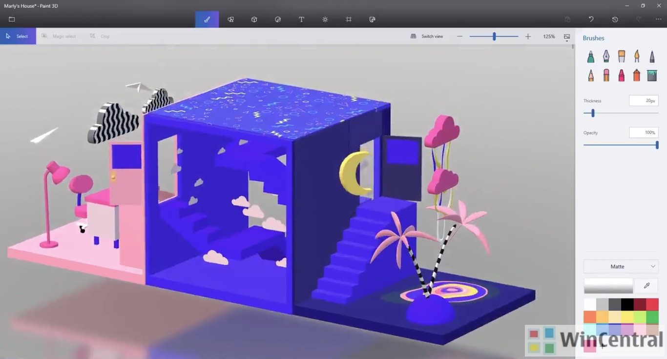 paint 3d app show grid