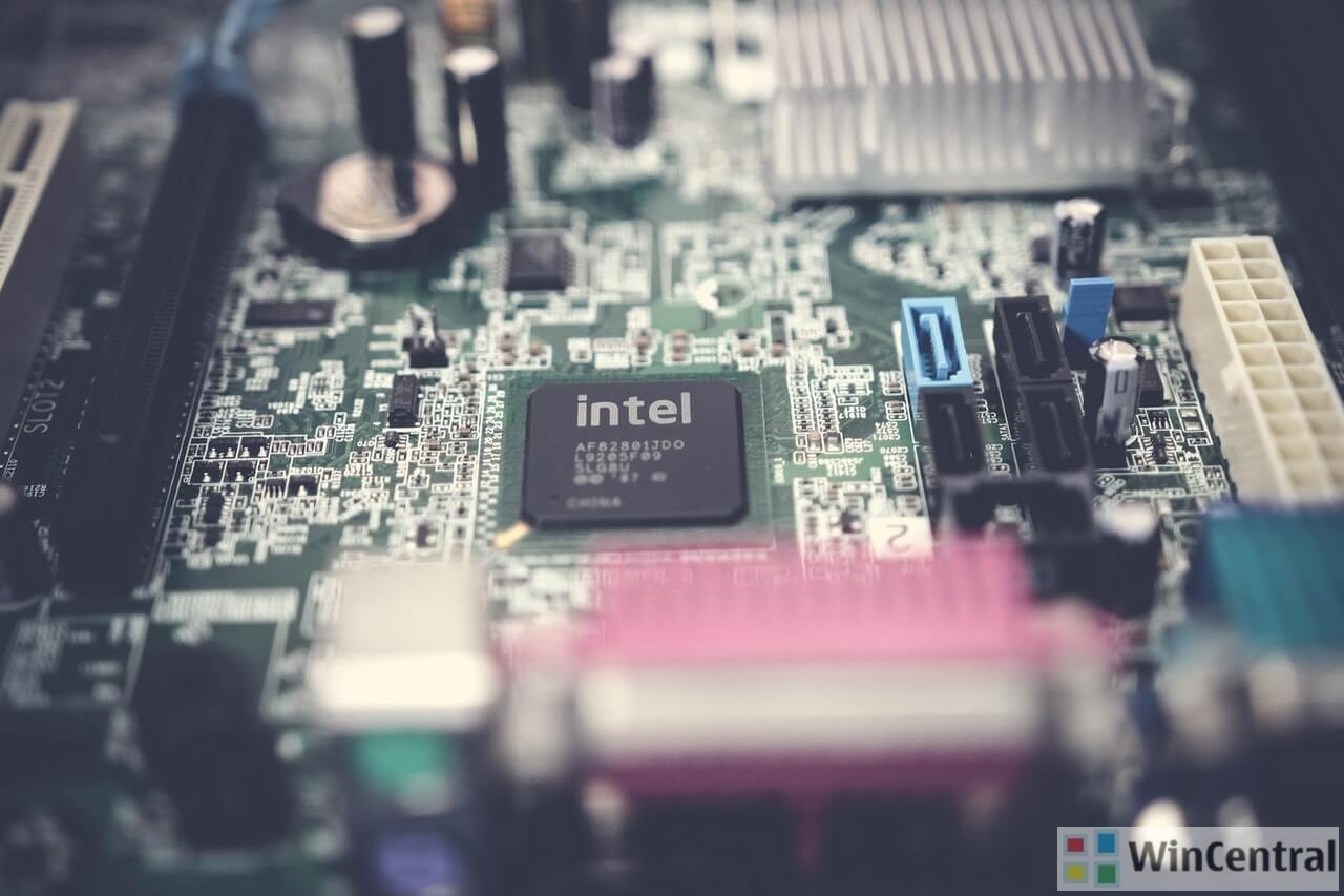 Intel CPU on a motherboard