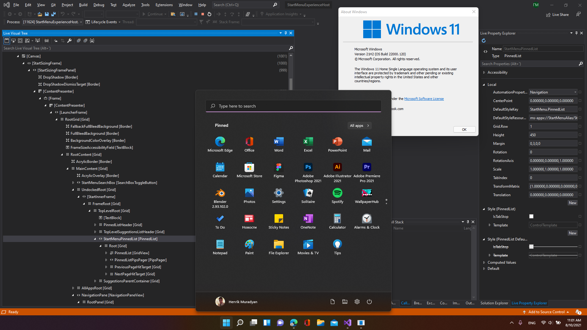  A screenshot of the Windows 11 Start Menu with ads showing the user experience.