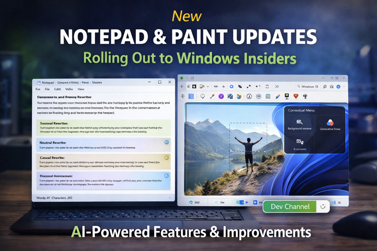 Notepad and Paint Updates Begin Rolling Out to Windows Insiders