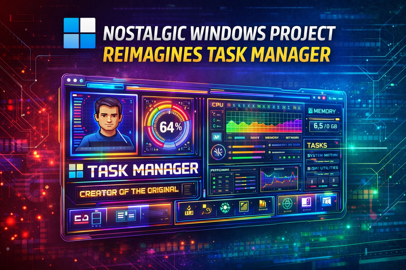 Task Manager Small Nostalgic Windows Project Reimagines Task Manager
