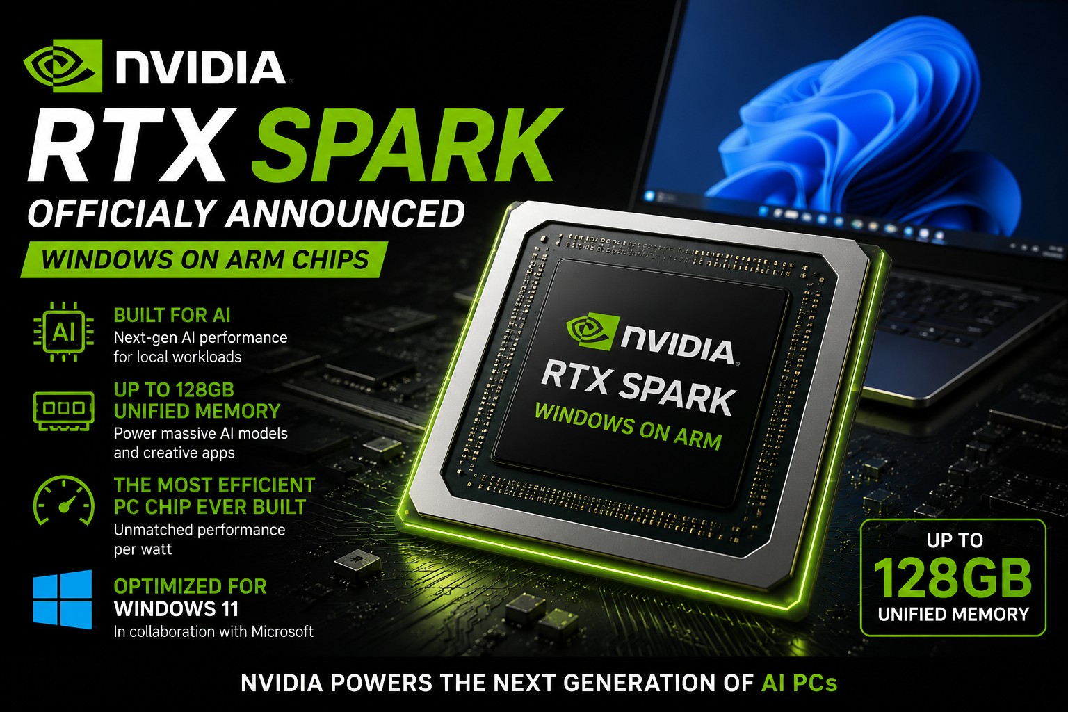 NVIDIA RTX Spark Official: ARM AI Chip for Windows PCs - WinCentral