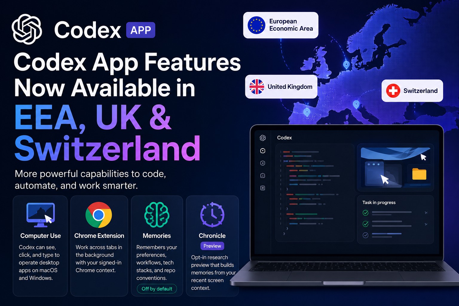 Codex Memory Features OpenAI Expands Codex Features to Europe, UK & Switzerland - WinCentral