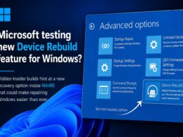 Microsoft may be working on a new way to “Rebuild” Windows without a full reset, hidden Insider feature suggests