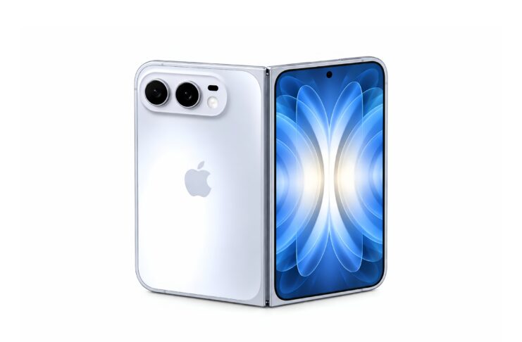 Desain lipat iPhone Duo saat dibentangkan